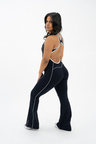 No Repeats Open Back Flare Bodysuit - Noravie