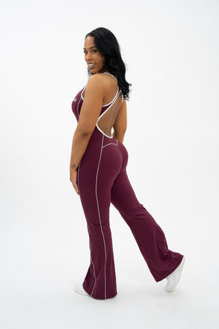 No Repeats Open Back Flare Bodysuit - Noravie