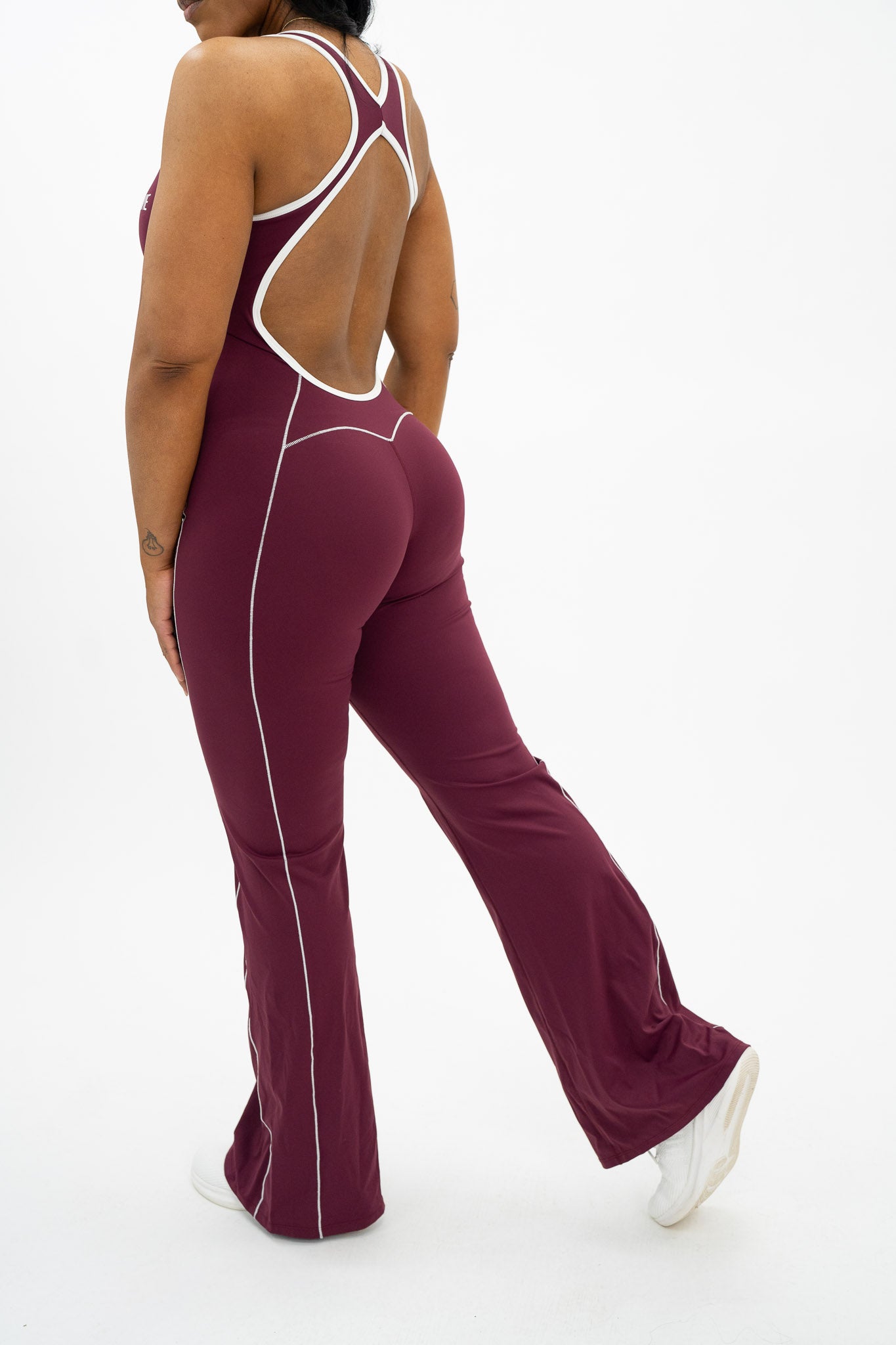 No Repeats Open Back Flare Bodysuit - Noravie
