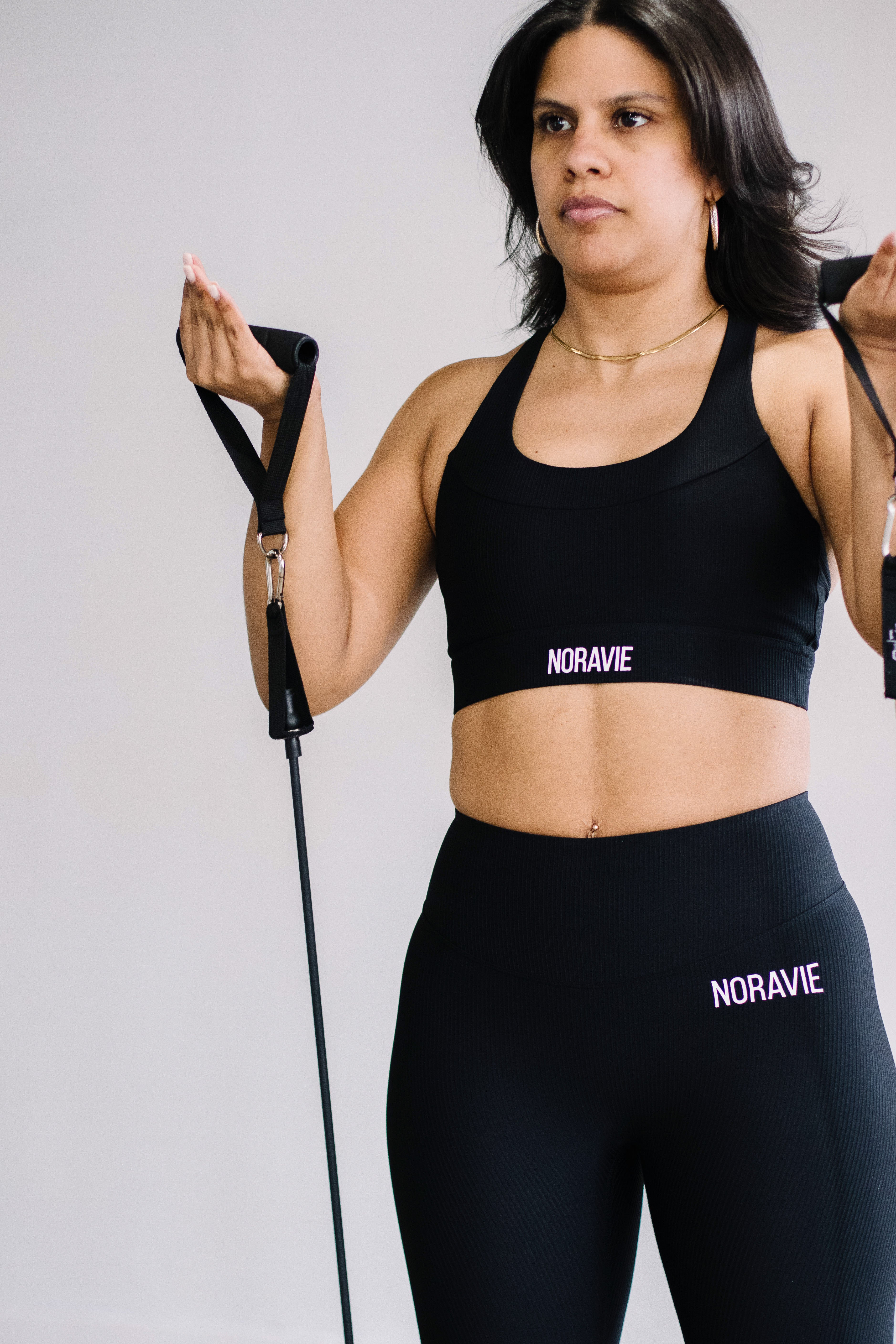 Peacekeeper Ribbed Padded Open Back Bra - Noravie