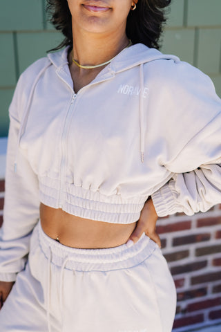 Zen Crop Zip Up Hoodie