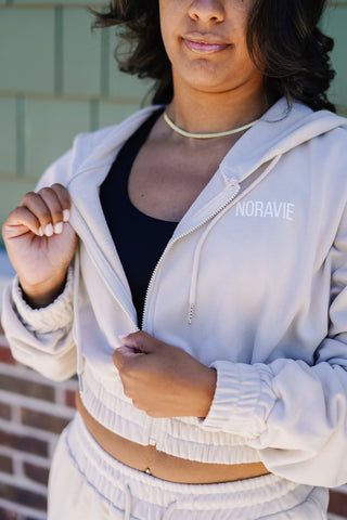 Zen Crop Zip Up Hoodie